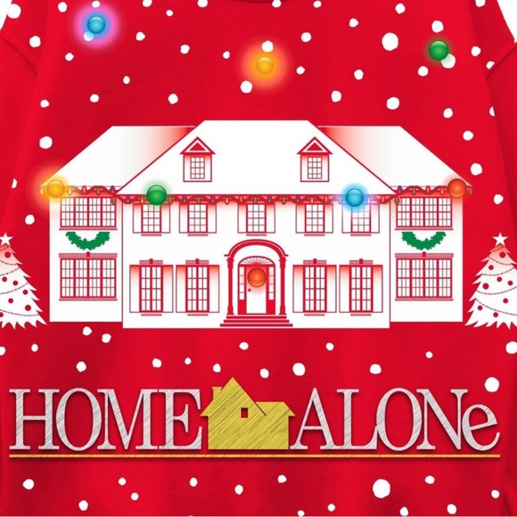Unisex Home Alone Light Up Fleece Crewneck Fleece Sweater brand new - Picture 3 of 3